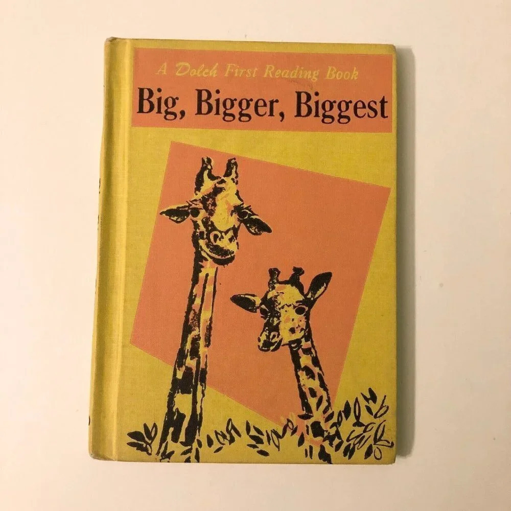 Vintage 1959 Big Bigger Biggest Dolch First Reading Book Giraffes